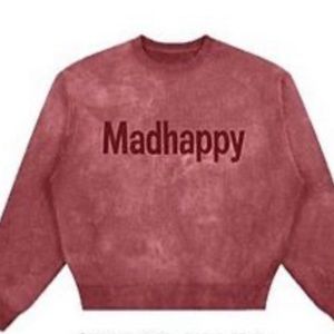 Rare Madhappy tie dye  oversized Crewneck sweatshirt RED